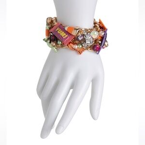 Betsey Johnson Glow in Dark-Halloween Faux Stone Candy Charm Bracelet